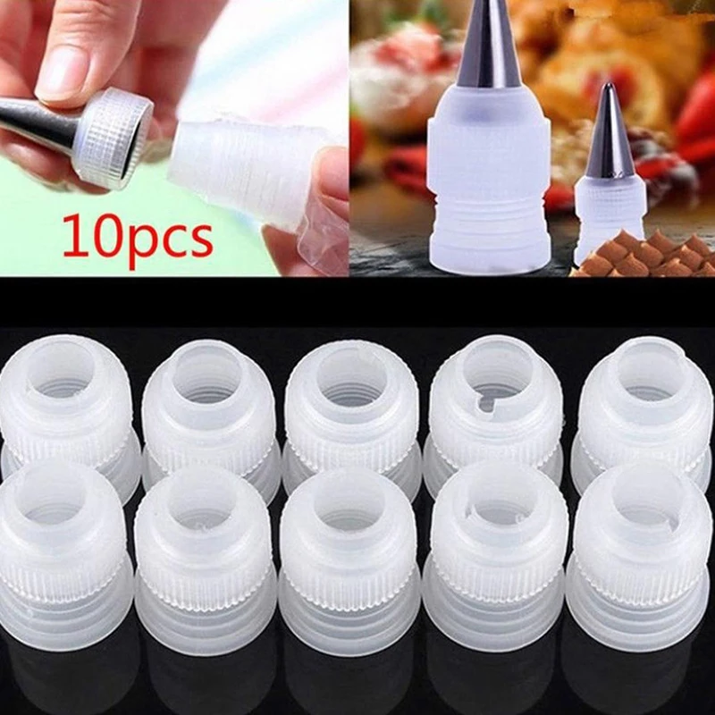 10pcs Hot Sale 10pcs/Lot Coupler Adaptor Icing Piping Nozzle Bag Set Cake Flower Pastry Tool Set Cake Decorating Tools