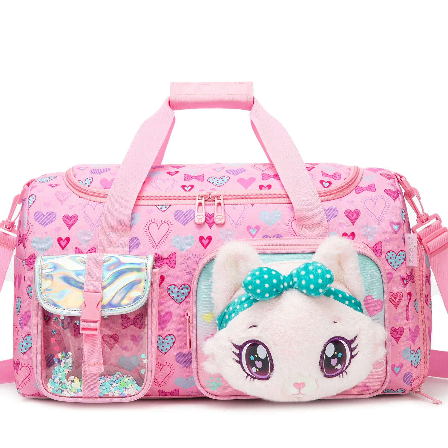 Weekender Overnight Bag for Girls Kids Multifunctional Duffle Dance Gym Bag with Shoe Pocket