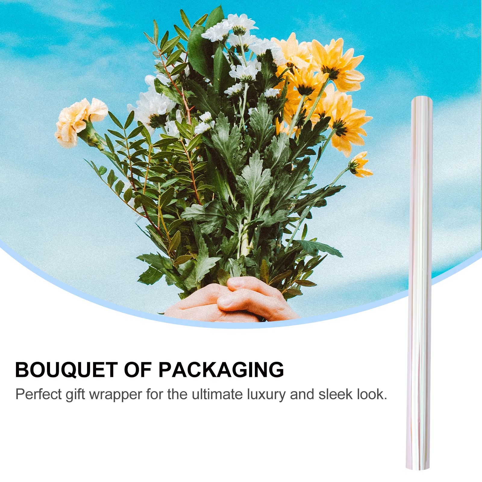 Wrapping Paper Bouquet Rainbow Flower Packaging Film Gradient Color Gift Wrapping Birthday Wedding DIY Projects Smooth Glossy