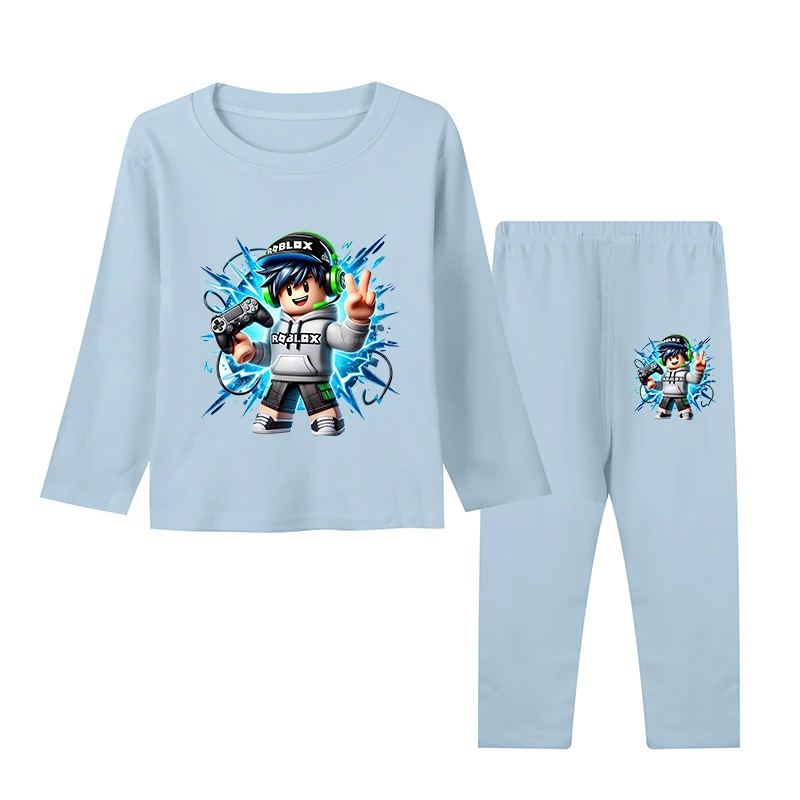 Roblox جديد الخريف الشتاء مجموعة ملابس الأطفال ملابس خاصة الطفل السراويل طويلة الأكمام ملابس بيجامات للأطفال مجموعة طفل الفتيان منامة #5