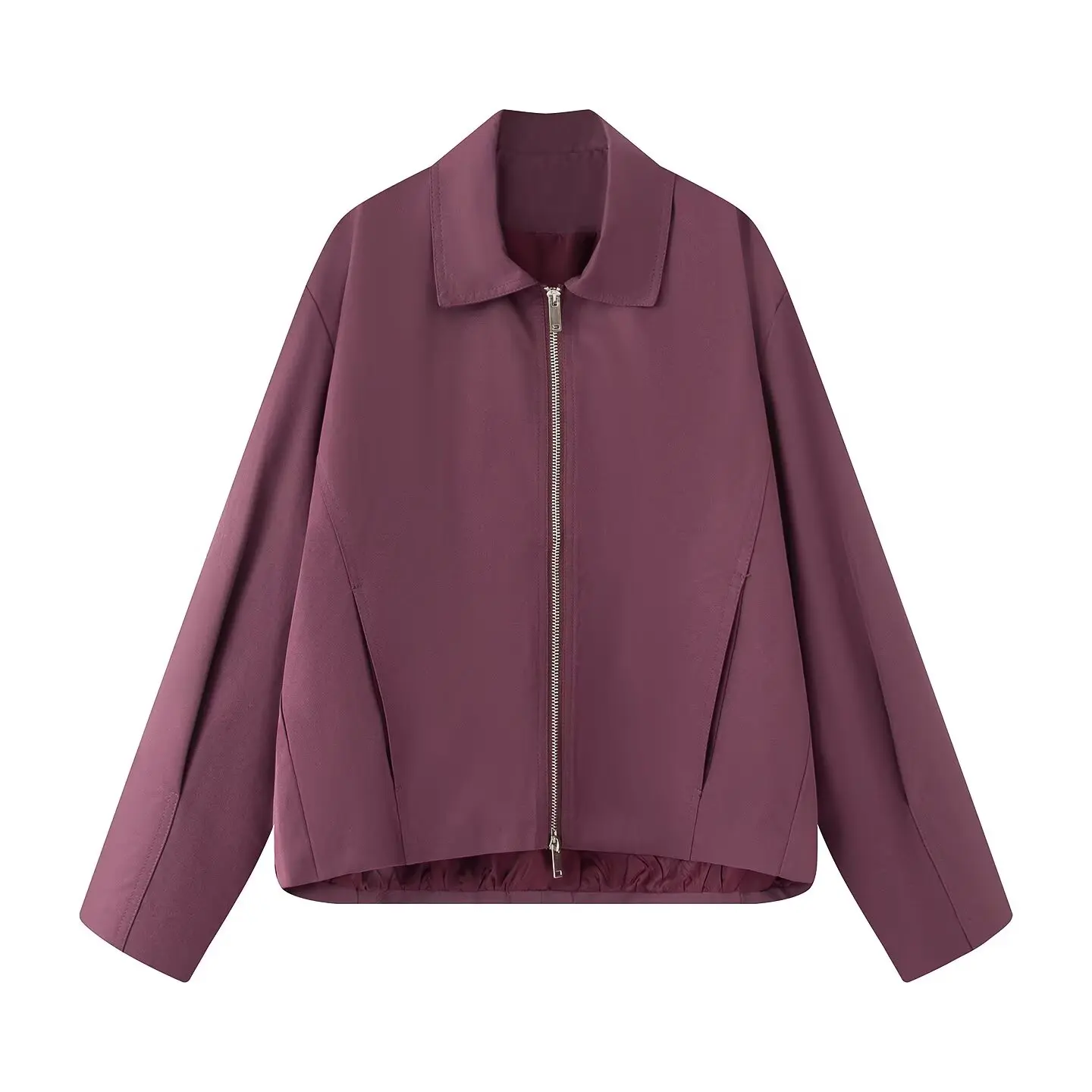 JNLEAOG Fashionable Summer New Women's Jacket Coat Elegant Lapel Standard Fit Polyester Long Sleeve Zipper Closure No Hat