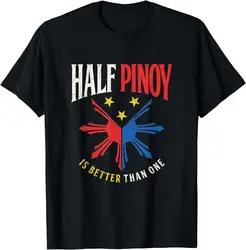 NEW Half Pinoy Tshirt Philippines Roots Funny Half Filipino Flag T-Shirt  High Quality 100%Cotton Short Sleeve