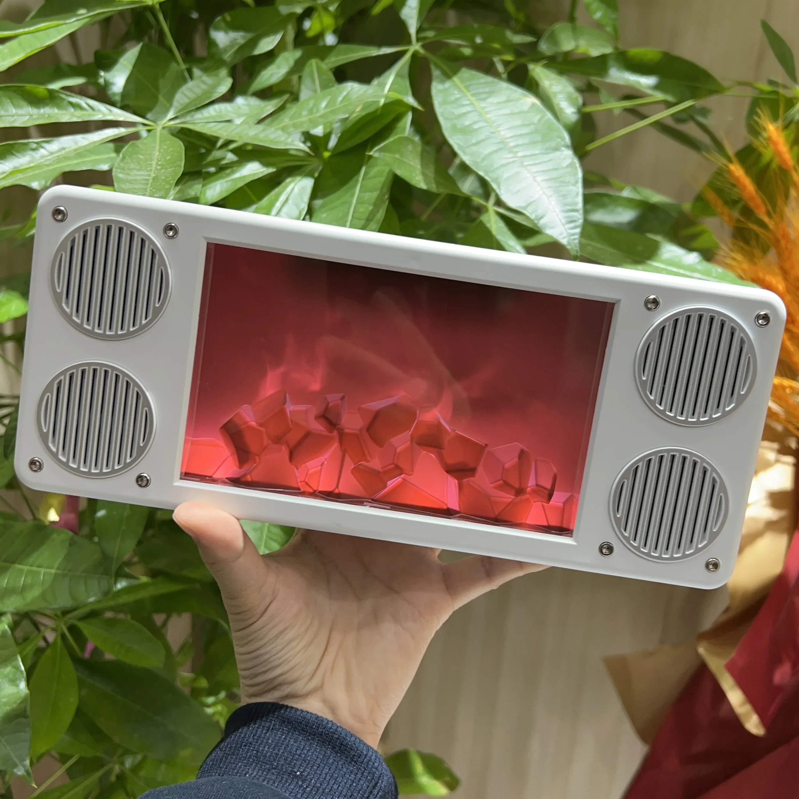 Nueva lámpara de llama de simulación para el hogar con Audio inalámbrico Bluetooth, luz nocturna de ambiente para dormitorio, altavoces pequeños de escritorio de alta calidad de sonido