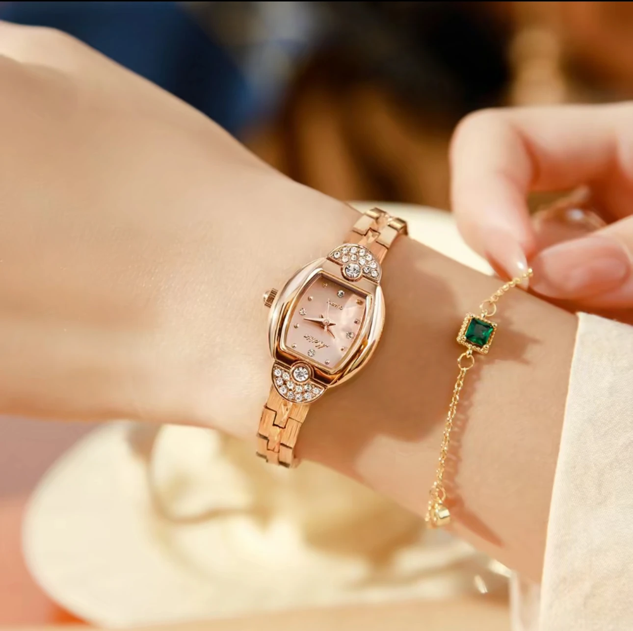 نفس النمط الجديد مشبك سوار ساعة مزاجه المألوف ساعة نسائية السيدات ساعة كوارتز هدية لصديقتك #3
