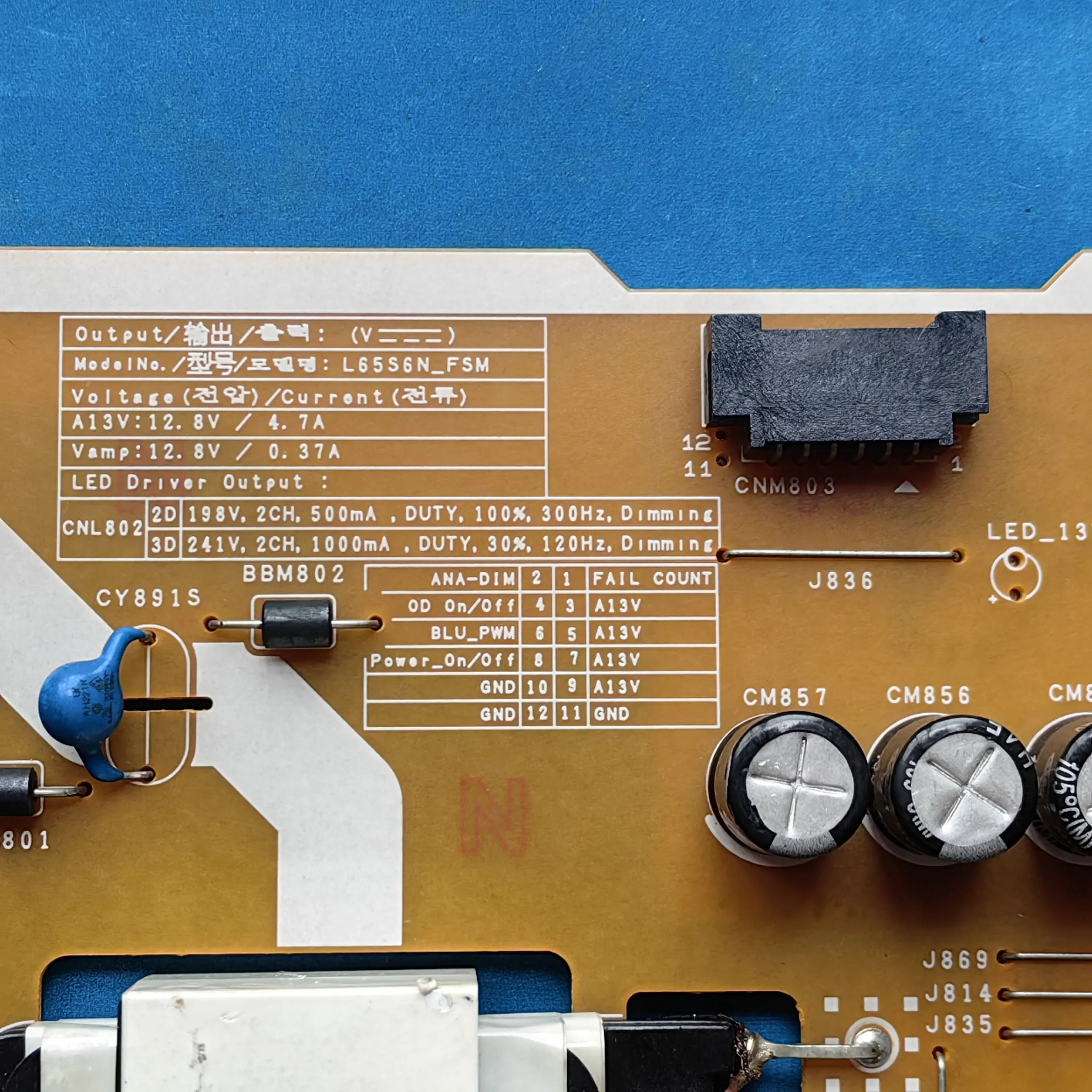 BN44-00808D UN60KU6300FXZA UN65KU6500FXZA TV Power Supply LED Board UN65KU6300FXZA UN65KU630DFXZA UN65KU650DFXZA PSLF261S07A