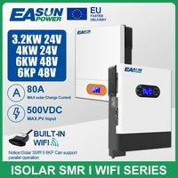 Easun Power 6000w 4000w 3200w 48v 24v MPPT Hybrid Off Grid Pure Sine Wave 120a 230v 50/60hz Solar Inverter Charger Support WIFI