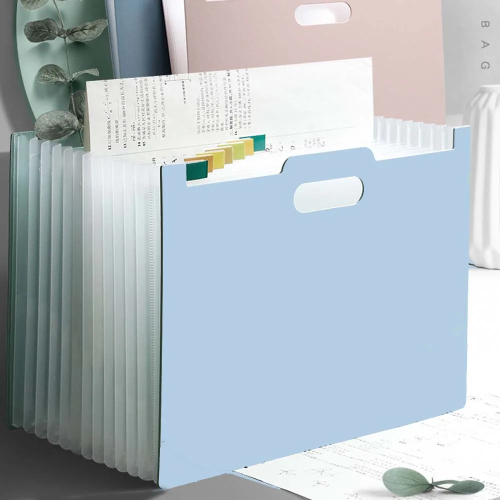 A4 Document Expanding File Bag, School Exam Paper Organizer Storage Bag