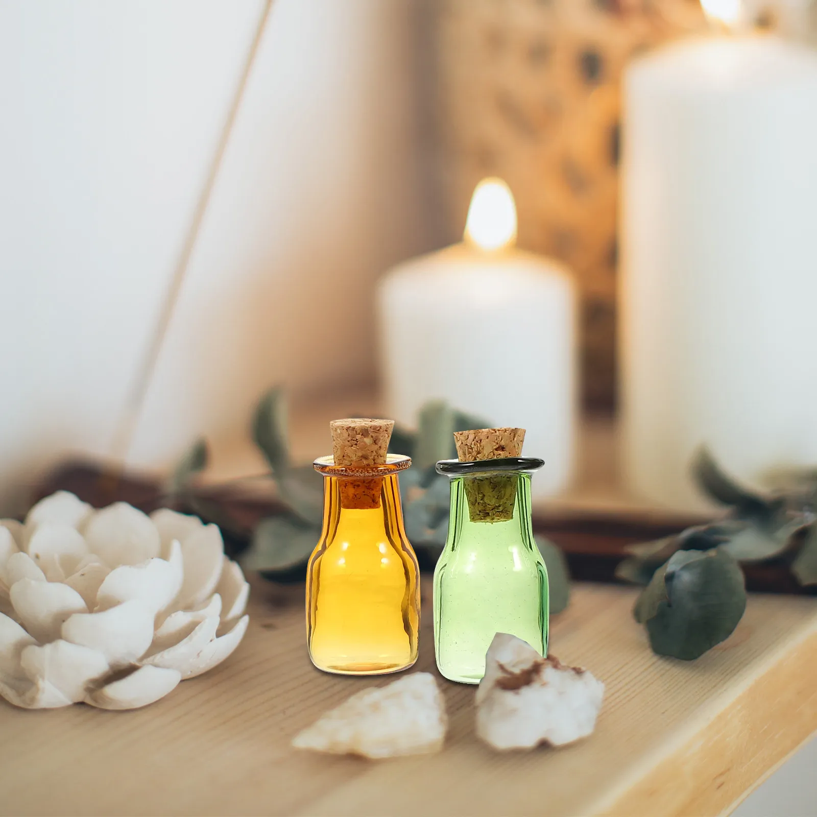 9Pcs Mini Glass Bottles with Cork Drift Bottle Design Small Glass Containers for DIY Art Sand Art Color Beads Room Office