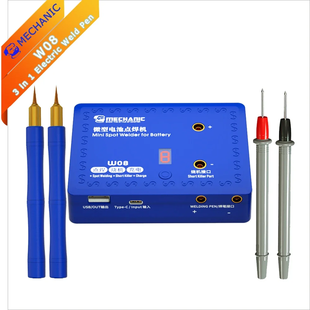 MECHANIC W08 Spot Weilding Machine 3 In 1 Precise Mini Welding Pen for Phone Battery Short Circuit Detector Electric Weld Tool