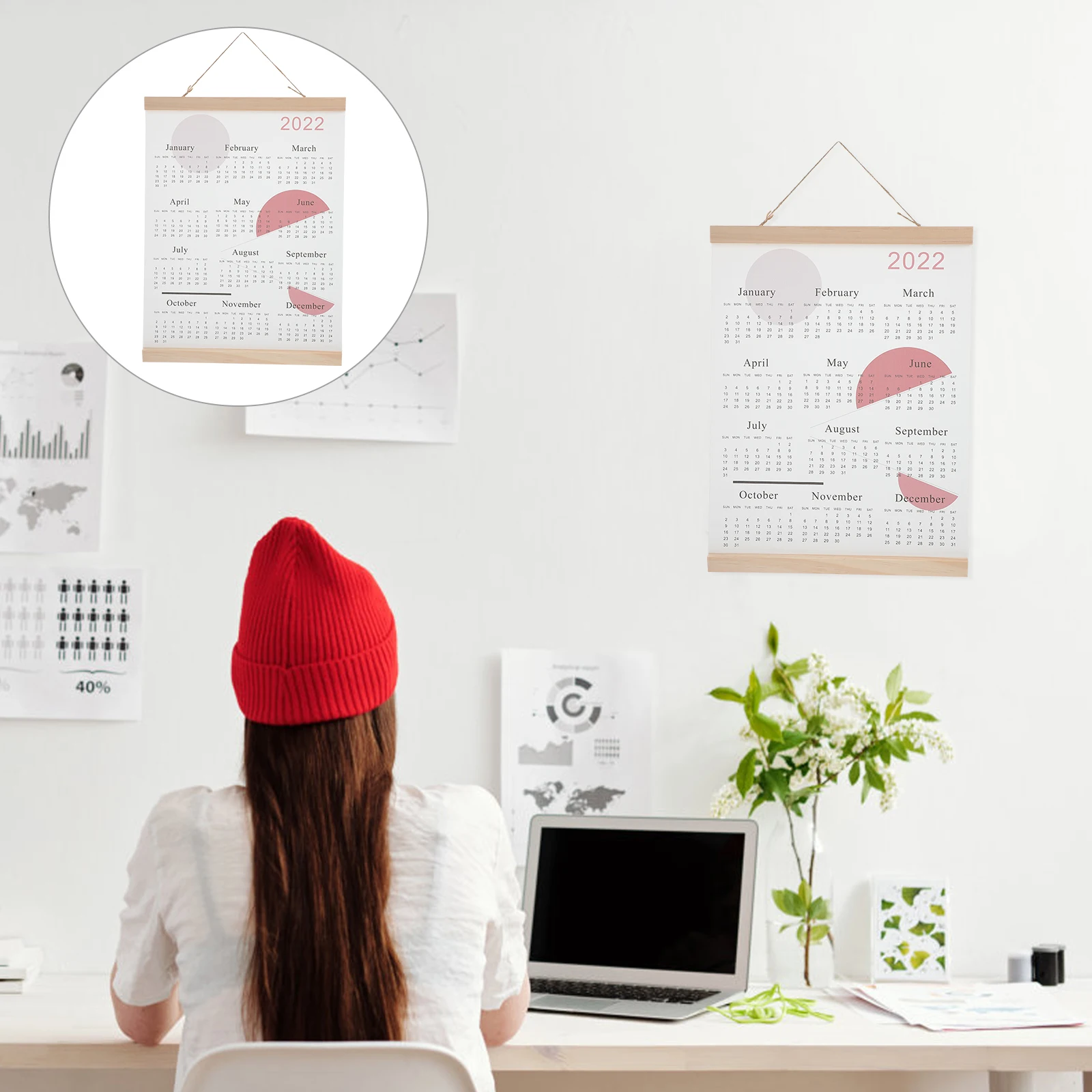

Nordic Style Wall Calendar Oil Painting Decor Home Hanging Tapestry Poster Background Living Bedroom Study Kids Room Practical