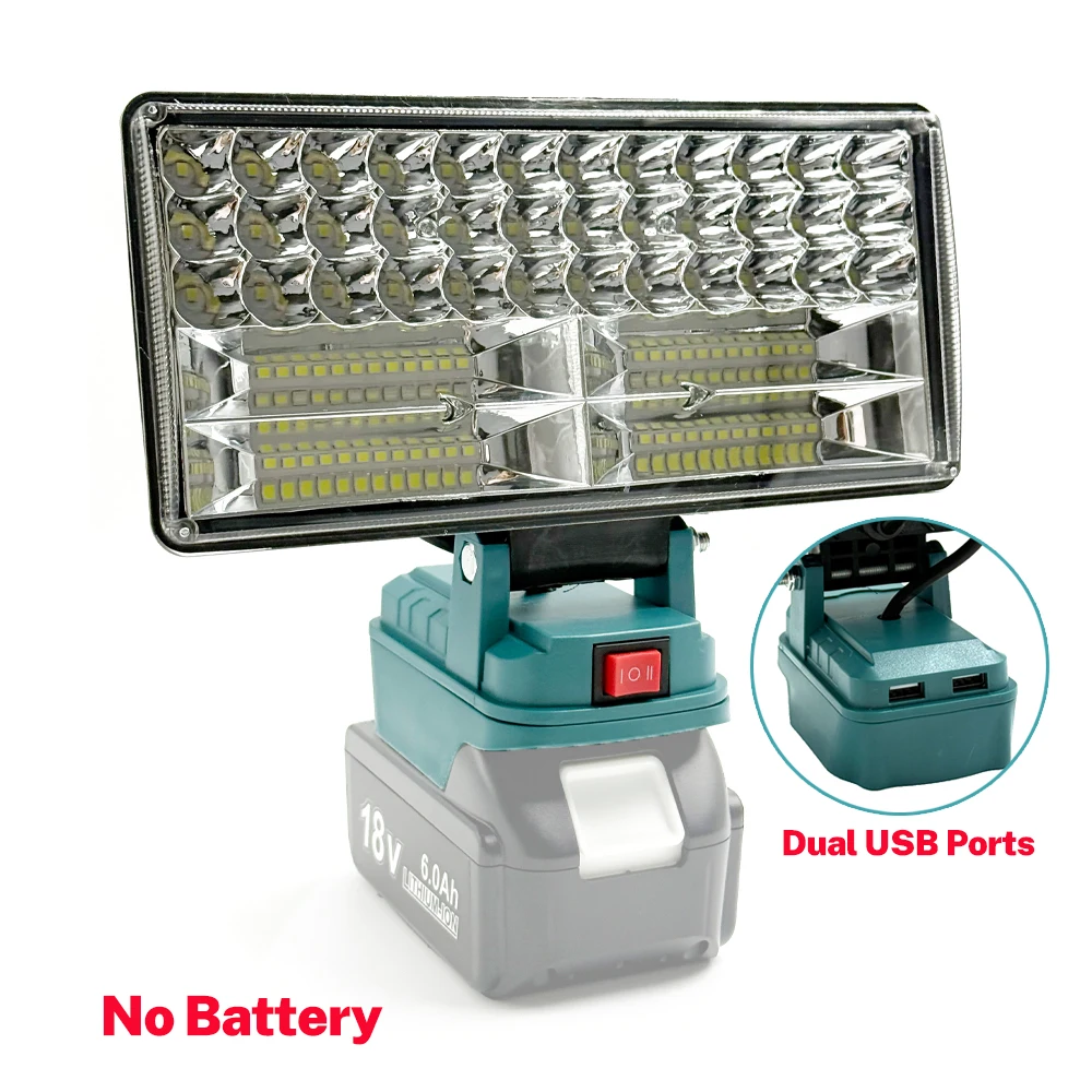 LED Work Lights for Makita 18V Lithium Battery Handheld Lamp Spotlights Flashlight Hand Lantern 2 USB Charger Power Tool Parts