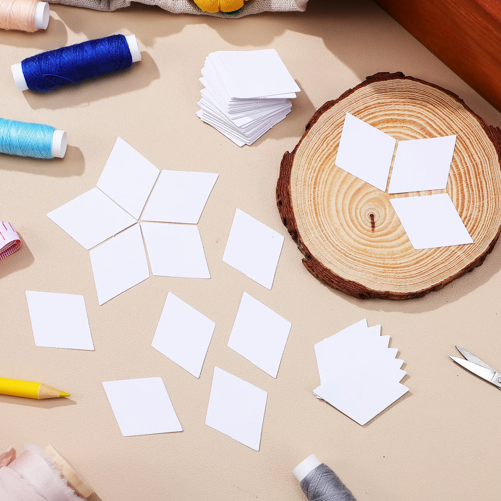 

300 Pcs Patchwork Paper Template Quilting Templates Sewing Supplies Paper Piecing Patterns Diamond Shape For Beginners