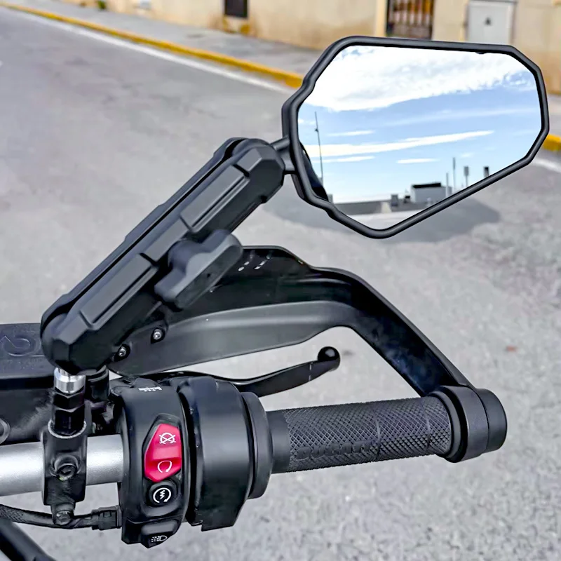

Universal Motorcycle Mirrors Adjustable Folding Handlebar Side Rearview Mirrors Compatible With Adventure Dirt Street Bike ATV