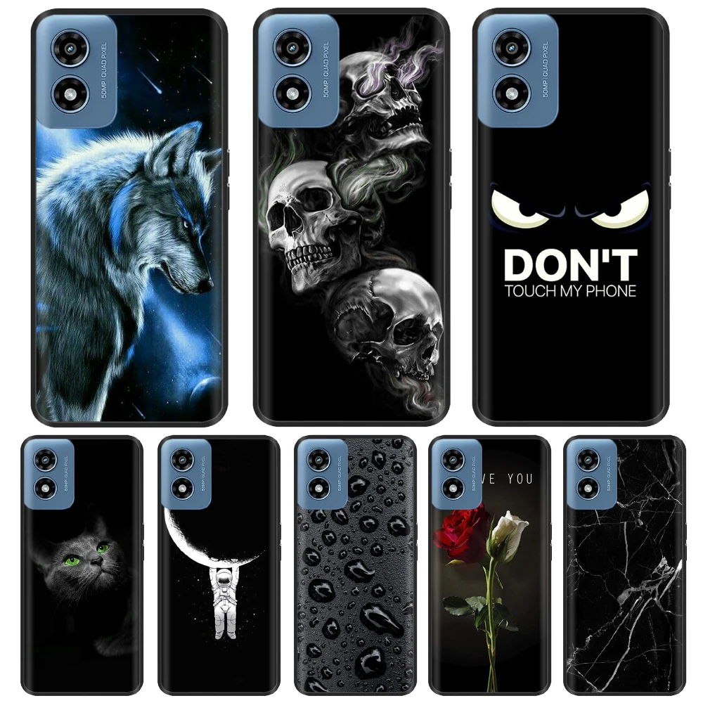 For Moto G Play 2024 Case Cat Lion Painted Soft Silicone Back Cover Phone Cases for Motorola Moto G Play Gen 3 Shockproof Coque