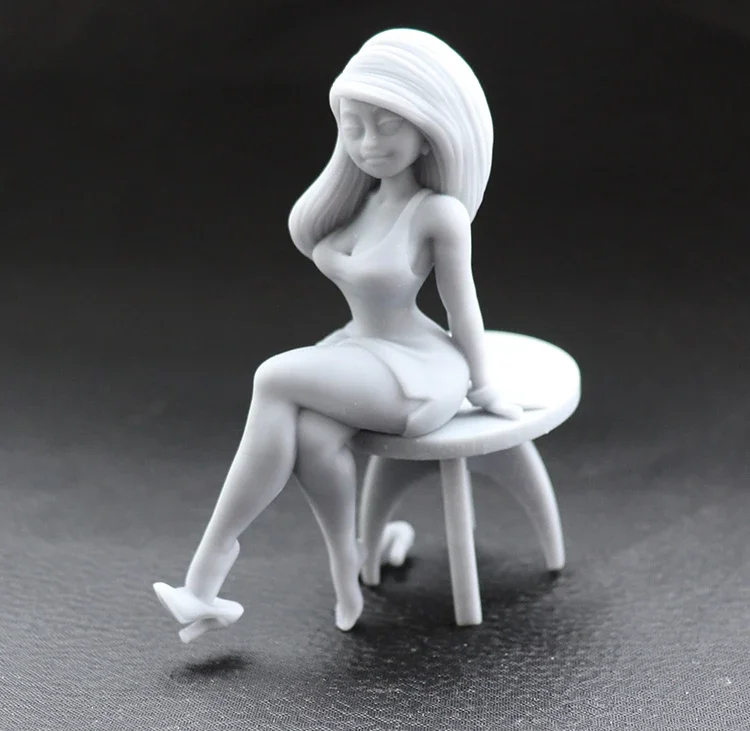 Resin Model Cartoon Girl Figurine Unpaint No Color RW-672
