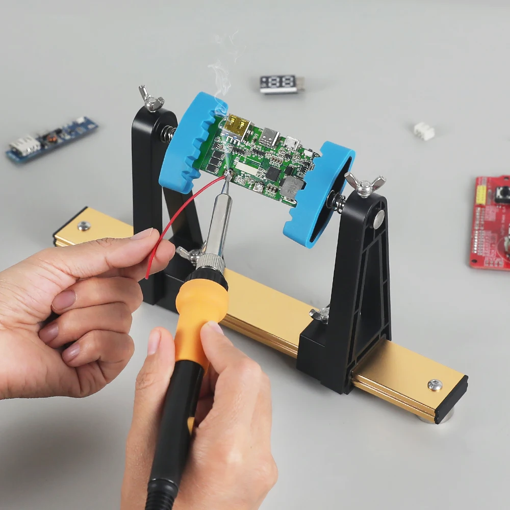 

NEWACALOX 360° Rotated Magnetic Adjustable Circuit Board Holder Soldering Helping Hand for Clamping PCB/Desoldering/Soldering