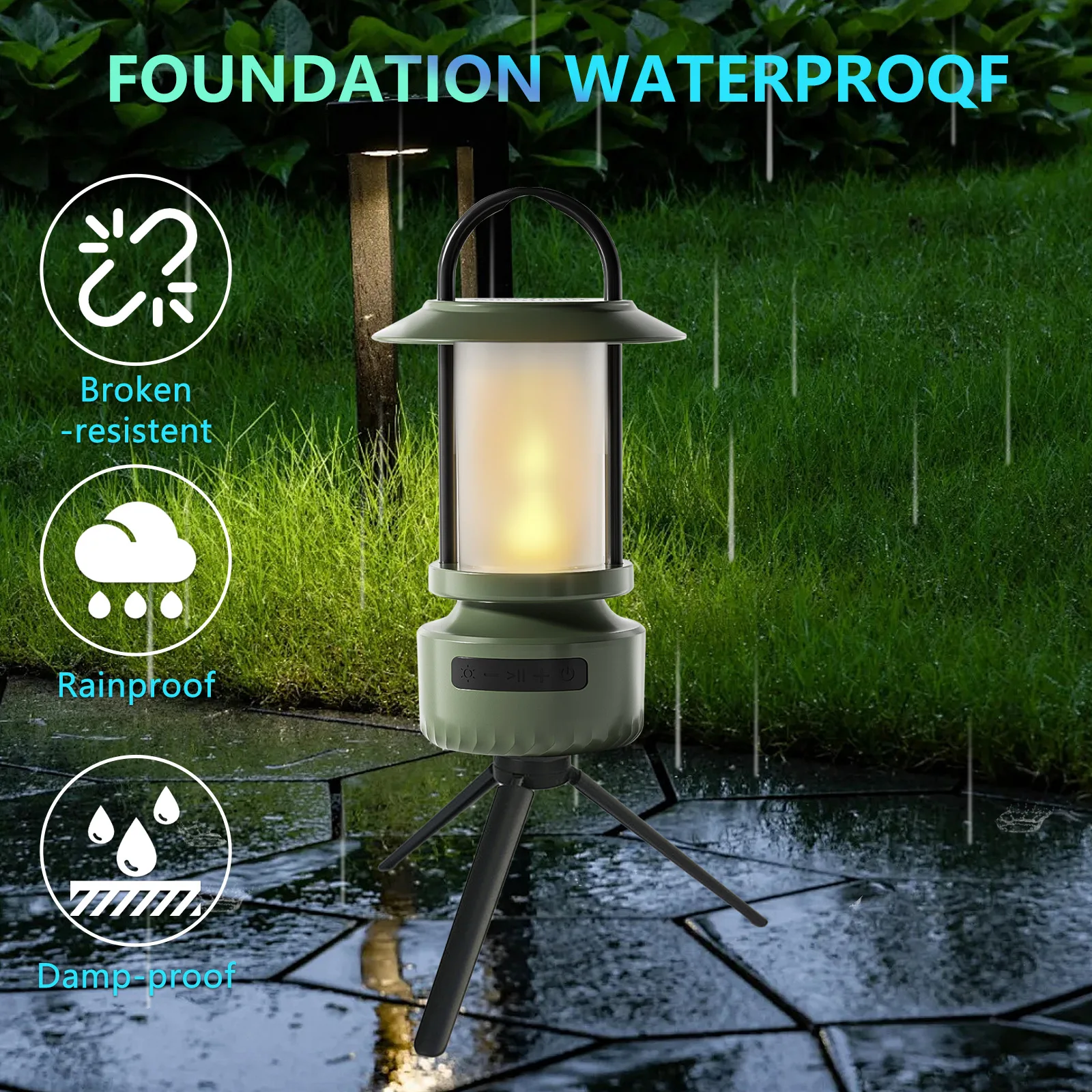 New Simulation Flame Lamp Colorful Camping Lamp Rechargeable Portable Outdoor Retro Charging Flame Lamp