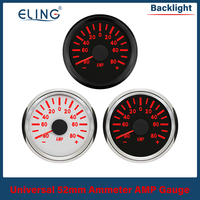 ELING Universal 52mm Waterproof Ammeter AMP Gauge 50A 80A 150A with Current Sensor 12V 24V with Red Backlight