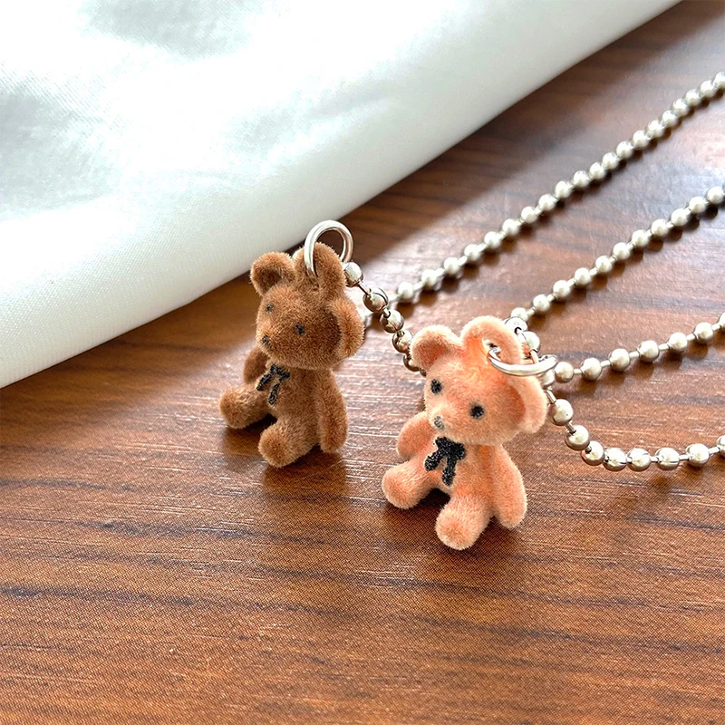 Creative Cute Bear Pendant Necklace For Women Girl Korean Fashion Bear Long Sweater Neck Chain Necklace Punk Party Jewelry Gifts
