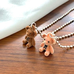 Creative Cute Bear Pendant Necklace For Women Girl Korean Fashion Bear Long Sweater Neck Chain Necklace Punk Party Jewelry Gifts