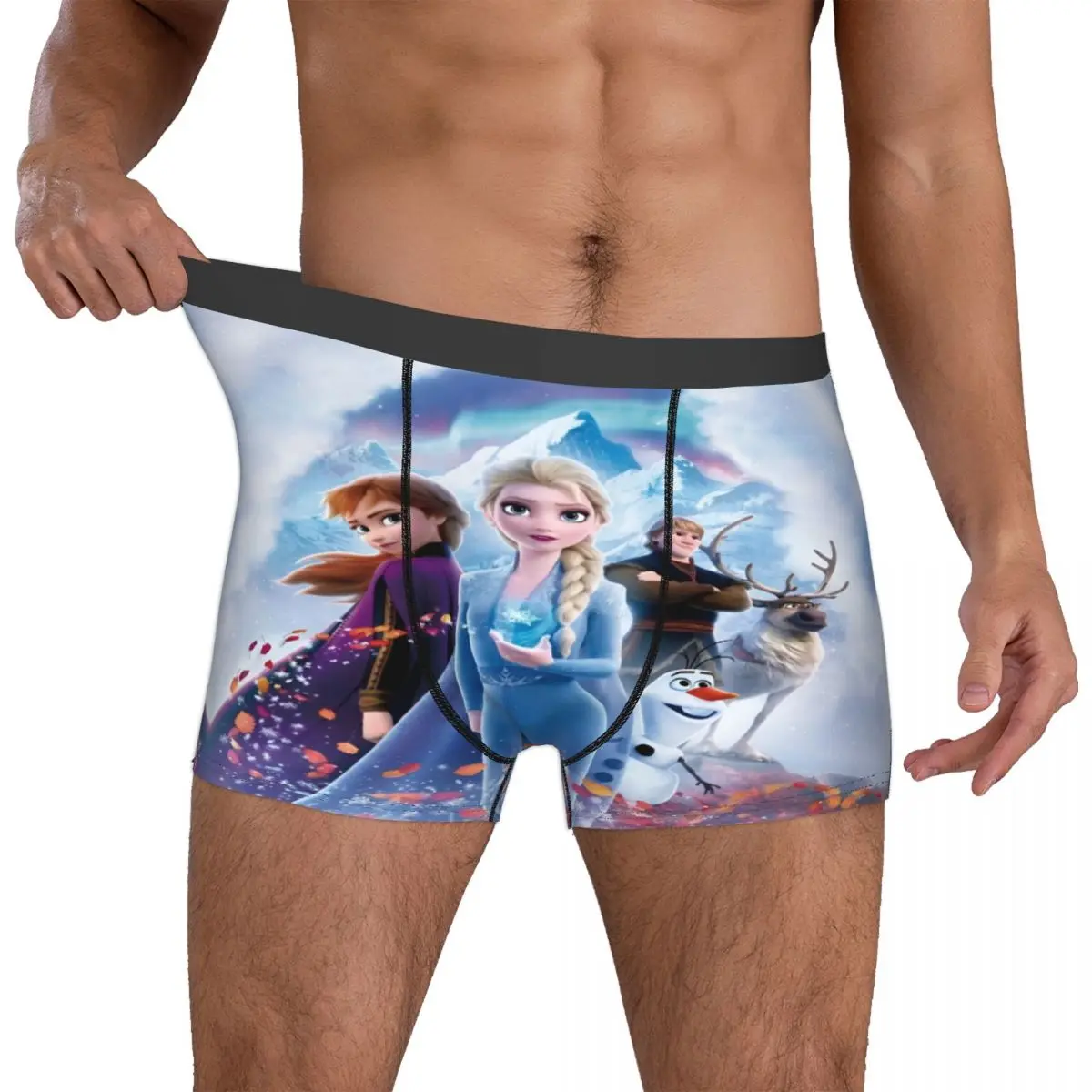 

Мужские трусы-боксеры Custom F-Frozenes с принтом Эльзы, Анны, Кристофа, Свеном, Олафом, дышащие, с рисунком