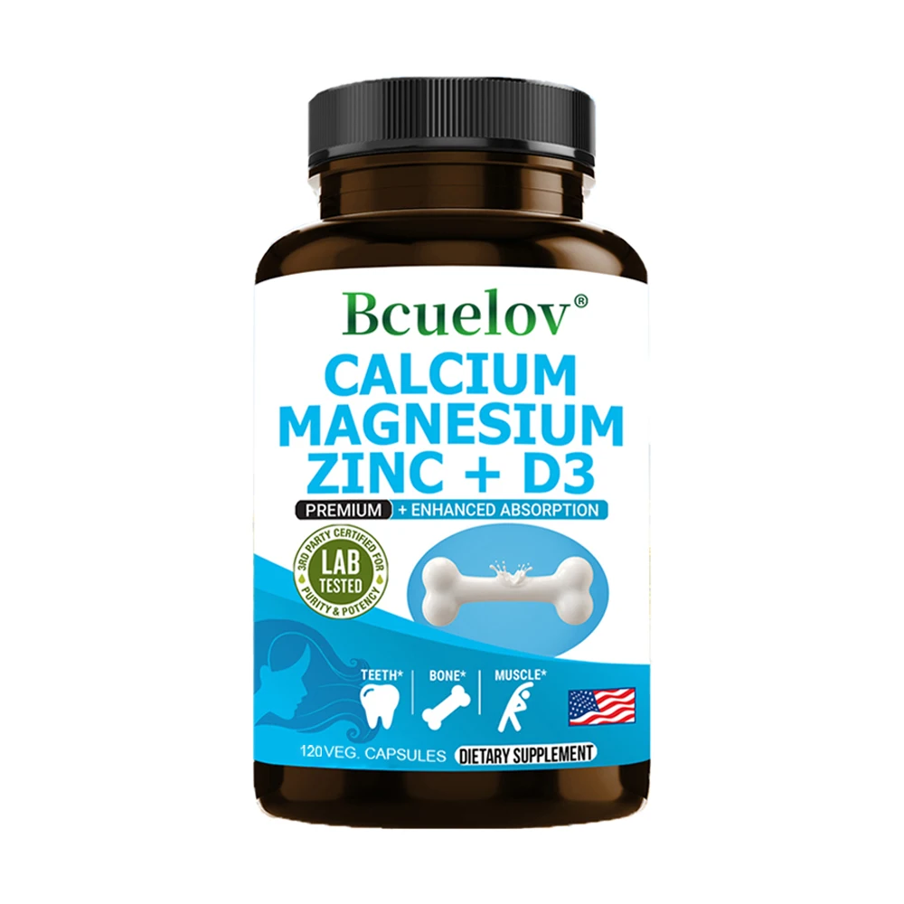 Calcium Magnesium Zinc D3 Capsules - (Calcium 1000mg - Magnesium 350mg - Zinc 15mg Plus Vitamin D3 600 IU) Overall Health