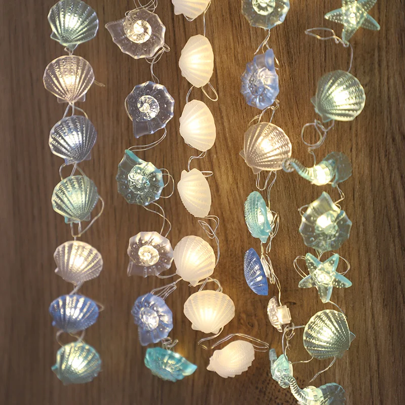 2m 20LED Ocean Seashell Starfish String Lights Under the Sea Fairy Light Mermaid Theme Birthday Wedding Party Decoration view 3