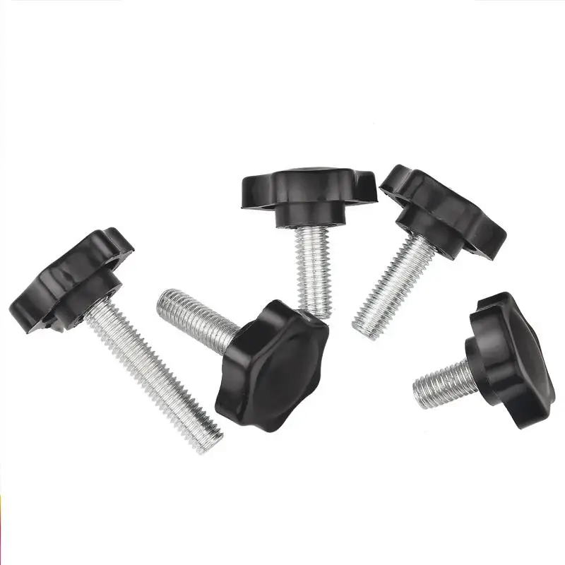 5 Pz Forma di Stella Filettatura Maniglia di Bloccaggio Bullone Bachelite Manopola A Mano Vite di Serraggio Attrezzature Industria Plastica Acciaio Al Carbonio M5 M6 M8
