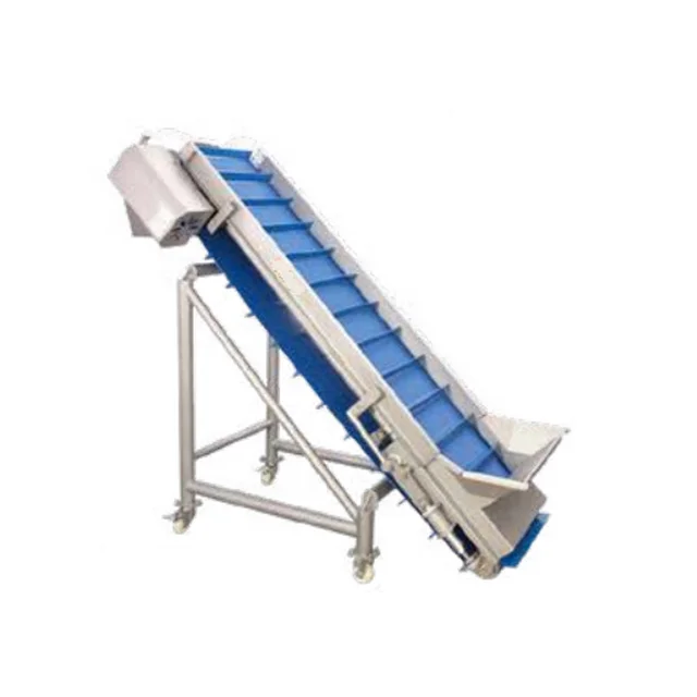 PVC Food Grade 304 Stainless Steel Inclined Lifting Belt Conveyor for Fruits and Vegetables