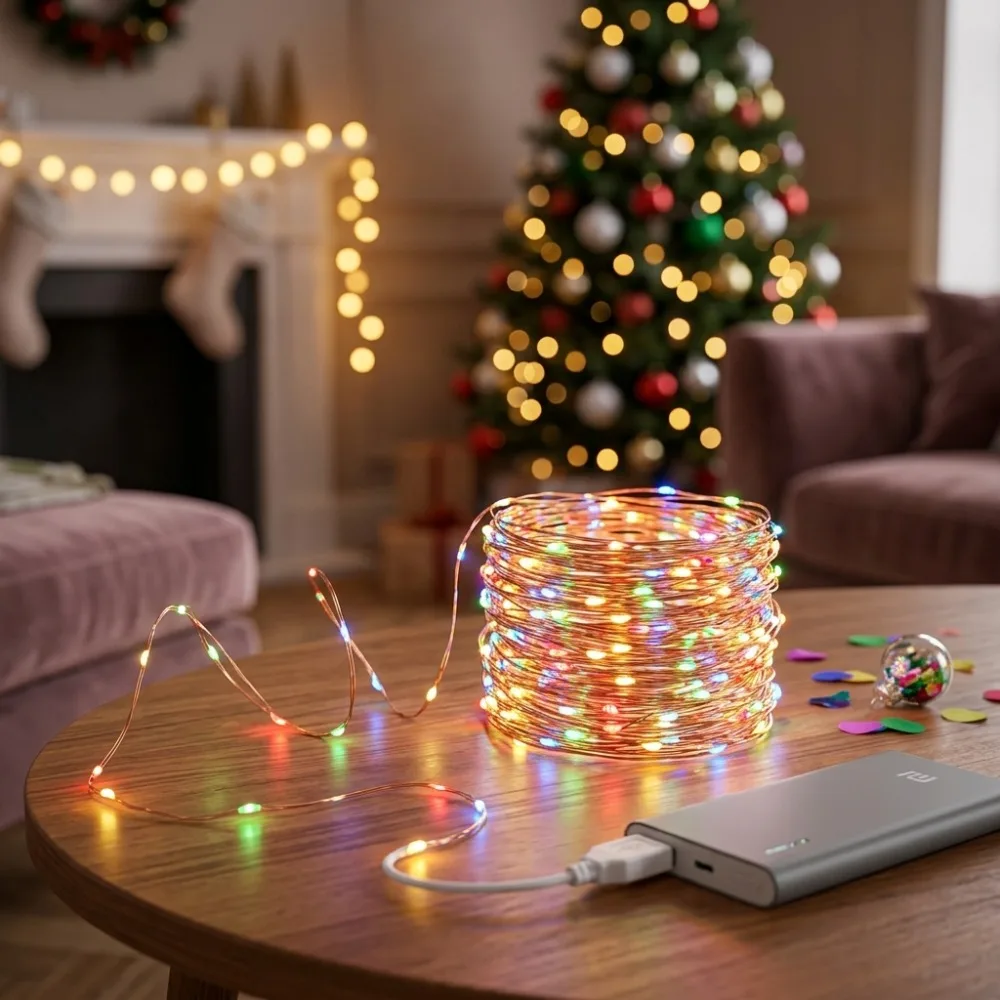 USB Powered Small LED Fairy String Lights Copper Wire Warm White for Christmas Wedding Party Festival Home Table Decor