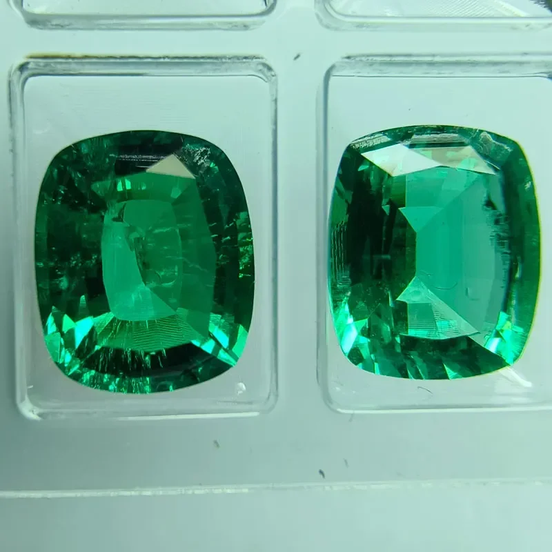 

Top Lab Grown Colombia Emerald Rectangle Cushion Shape Hand-cut Hydrothermal For Advanced Jewelry Making Selectable AGL Certific
