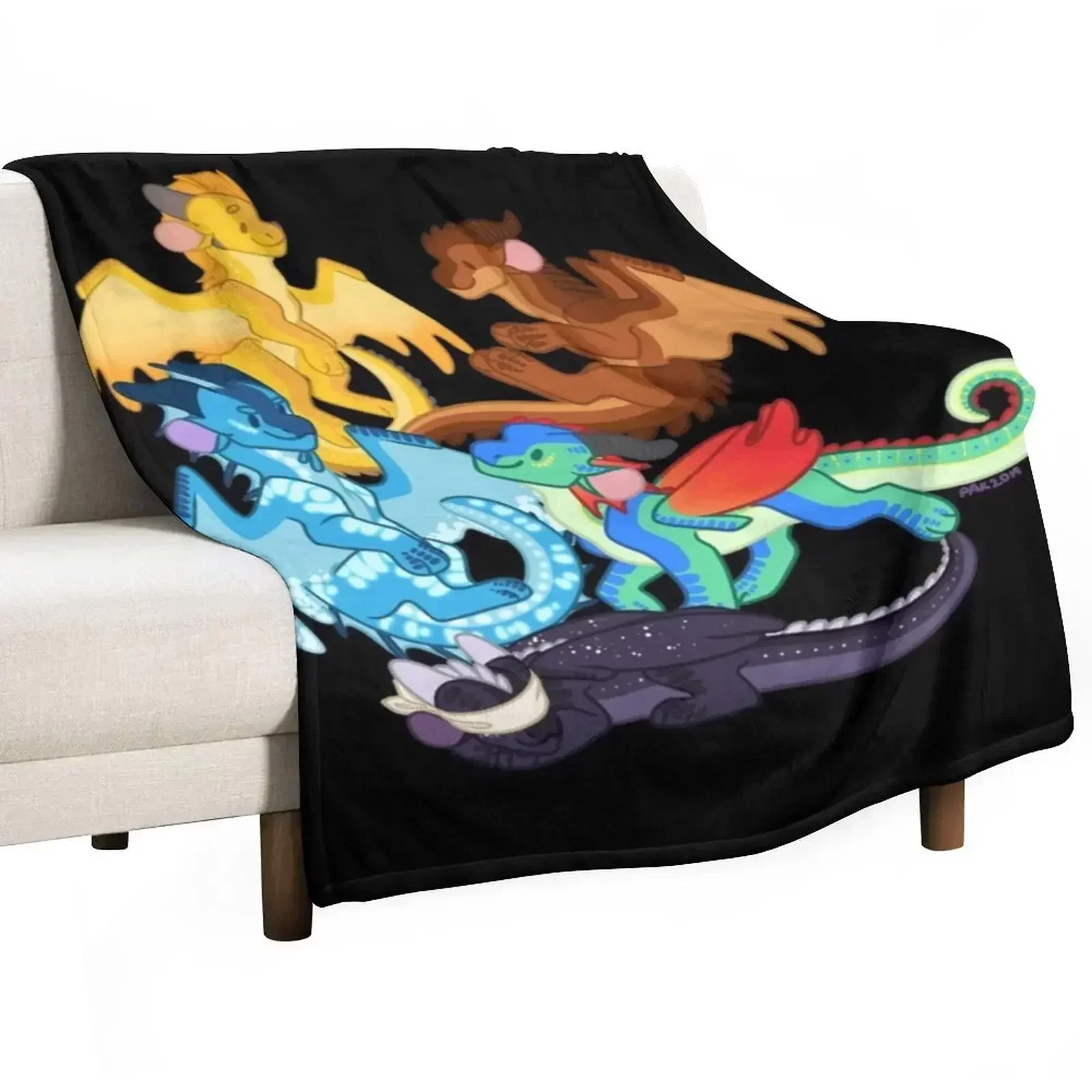 Wings of Dragonets Fire Classic Throw Blanket Soft Flannels Heavy Sofa Quilt Large Shaggy Blankets
