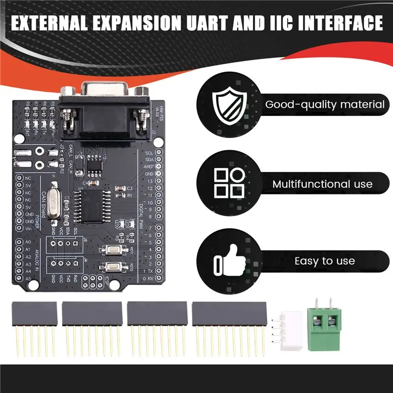 AY14 -MCP2515 CAN حافلة درع لوحة تركيبية SUB-D موصل معيار UART IIC SPI LED مؤشر تحكم يمكن 4.8-5.2 فولت