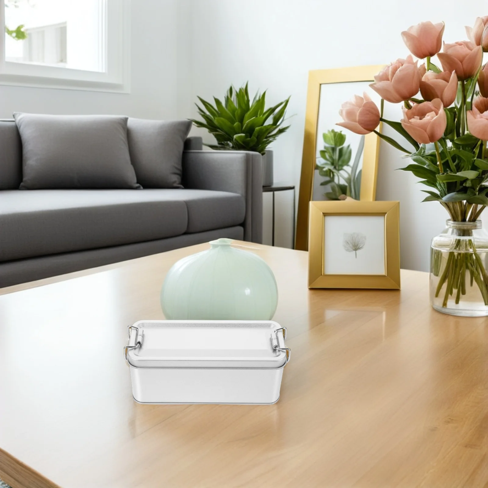 

2Pcs Rectangular Tinplate Storage Box Cookies Candy Container Airtight Kitchen Decor Party Favors Gift Tin Boxes with Lids