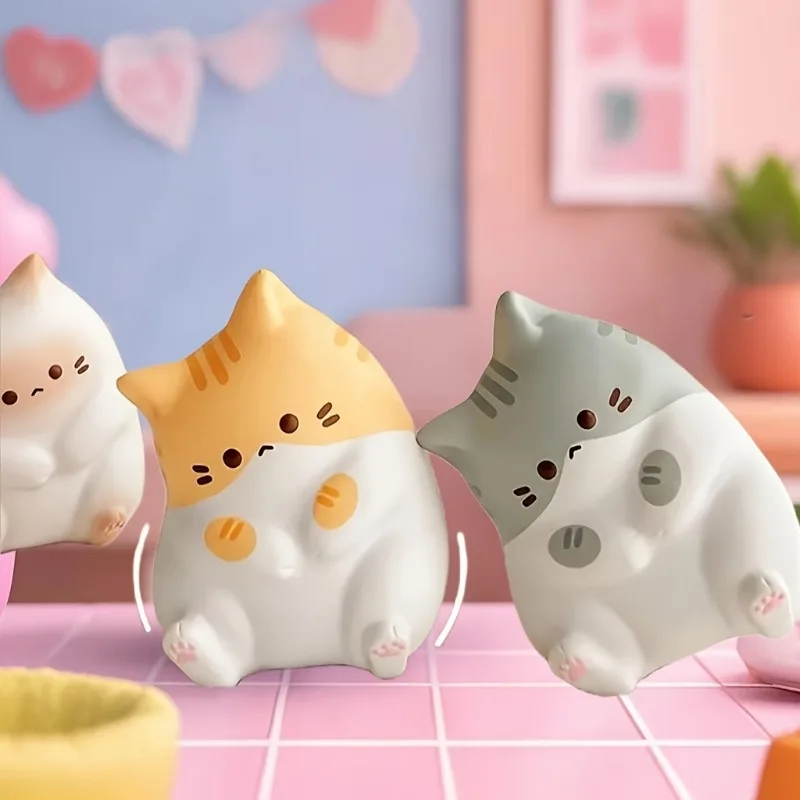 1pcs Cute Cartoon Cat Squeeze Toy, Soft Slow Rebound PU Pop Fidget for Kids & Adults, Perfect for Halloween & Christmas Gifts