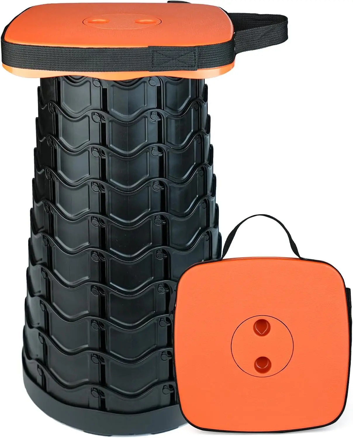 

Upgraded Collapsible Stool Heavy Duty 550Lbs Load Acity Portable Folding Chair For Adults Camping Stool Sturdy Foldable Stool