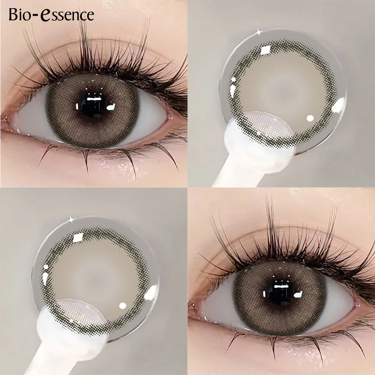 Bio-essense 1 par de lentes de contacto de colores lentes suaves cómodas naturales ojos de Color lentes multicolores naturales anuales