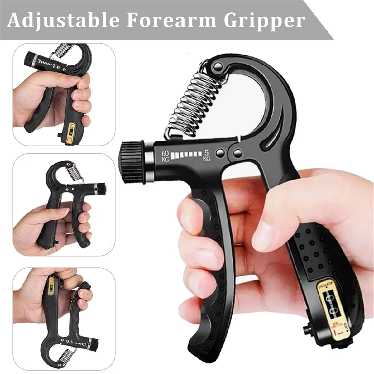 PROMOTION~ Hand Grip Strengthener Workout Kit, Adjustable Forearm Grips, 5-in-1 Resistance Training Set for Athletes & Home Gym