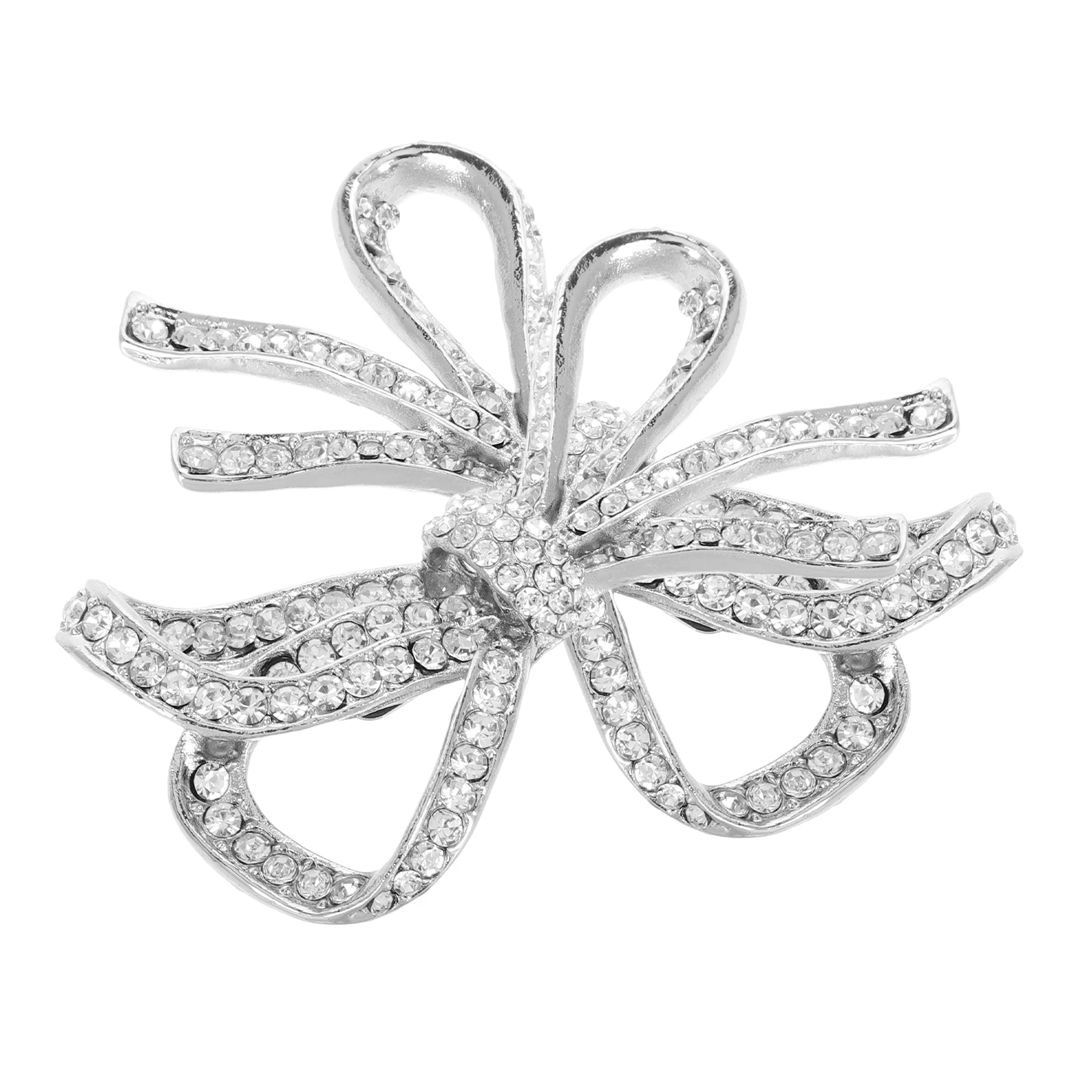 

1 Pair Detachable Rhinestone Shoe Clips Bowknot Silver Metal Bride Wedding High Heel Accessories Crystal Shoe Buckle Decorative