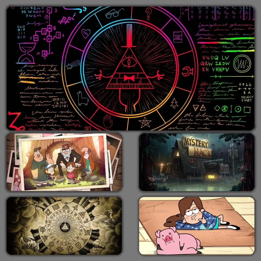 Коврик для мыши MINISO Gravity Falls, большой игровой коврик для мыши с клавиатурой и ПК