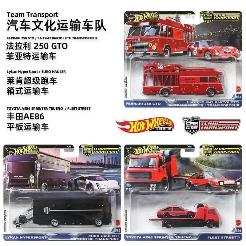 새로운 오리지널 핫휠 카 컬쳐 트랜스포트 플릿 시리즈 자동차 모델 1/64 Flf56 페라리 250 토요타 Ae86 리칸 합금 모델 선물