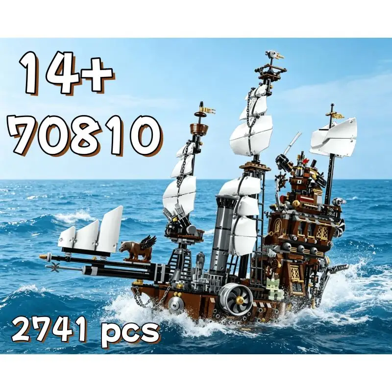 

2026 NEW 2741PCS In Stock Educational Assembly Model Toys 70810 Pirate Ship Sea Cow Ship Blocks Brick Adult Birthday Party Gifts