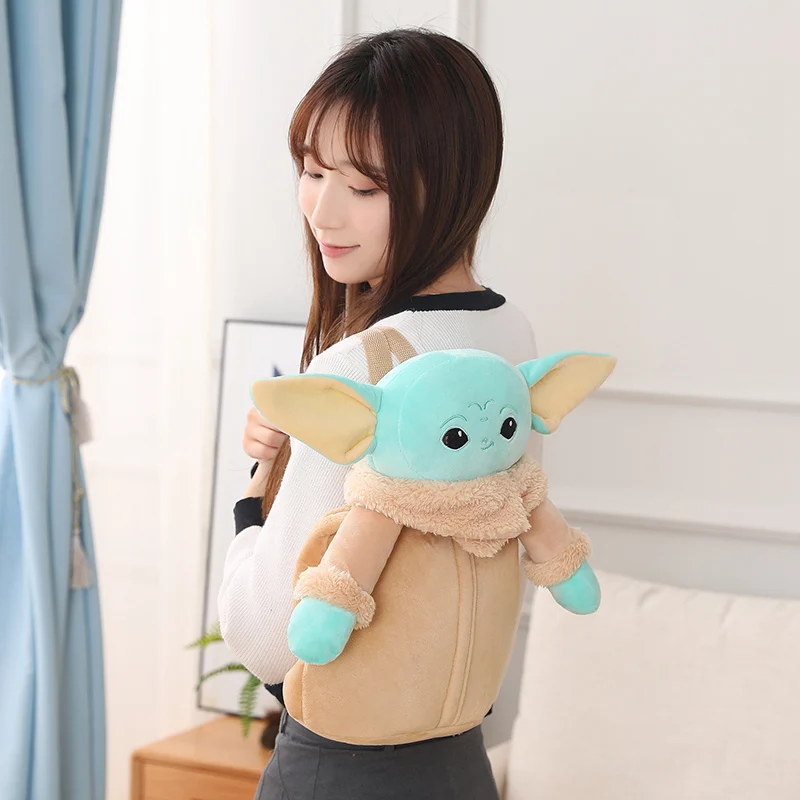 Genuine Disney Star Wars Cute Figures Baby Yoda Plush Backpack Doll Mandalorian Stuffed Bag Cute Backpack Toys Gift For Children