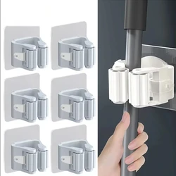 Mop Holder Self-adhesive Broom Stand Wall Mounted Mop Support Sweeping Brush Hook Storage Organizer Bathroom Kitchen Accessories