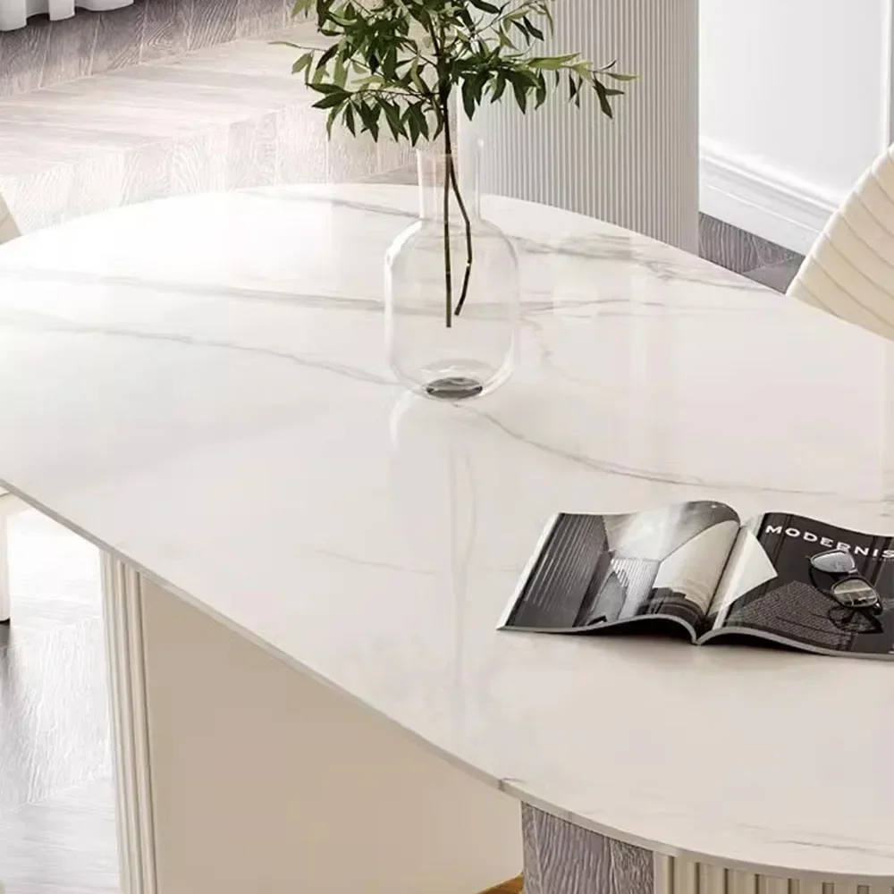 American Beige Dining Table Marble Oval Living Room Modern Coffee Tables Small Centerpiece Sillas Pegables Living Room Furniture