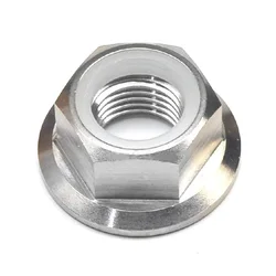 M5 M6 M7 M8 M10 M12 M14 Titanium Hex Flange Nut With Self Locking Nylon Insert