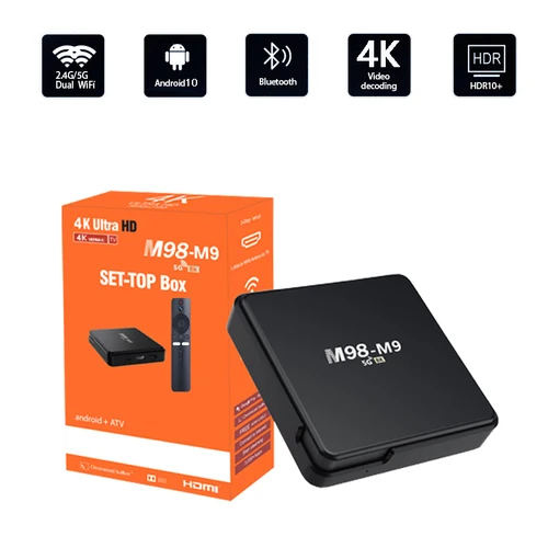 M98-M9 TV Box Android ATV Allwinner H313 cuatro núcleos 4G 5G Dual WiFi BT 5,0 reproductor multimedia HD 4K M98 Smart TV Box