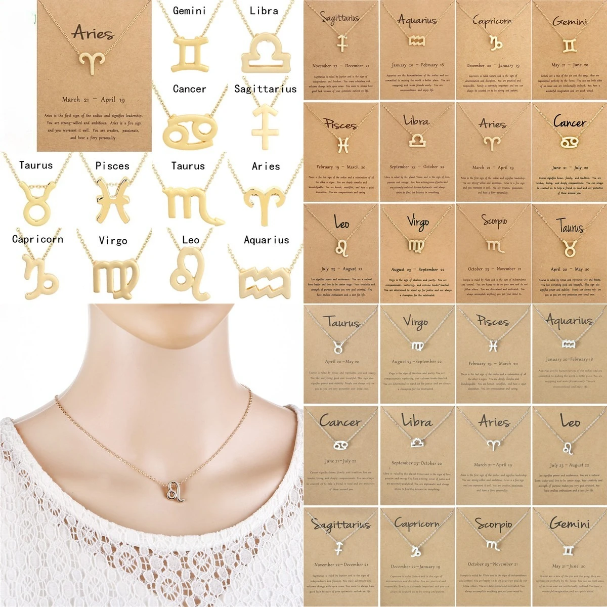 12 Zodiac Sign Pendant Necklace for Women – Minimalist Astrology Clavicle Chain, Trendy Short Card Necklace, Fashion Jewelry