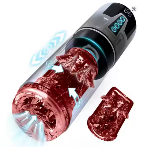 Upgrade elektrische automatische kunstkut-penispomp met 7 zuigen 7 stuwende roterende vibratormodi pijpbeurt seksspeeltjes voor