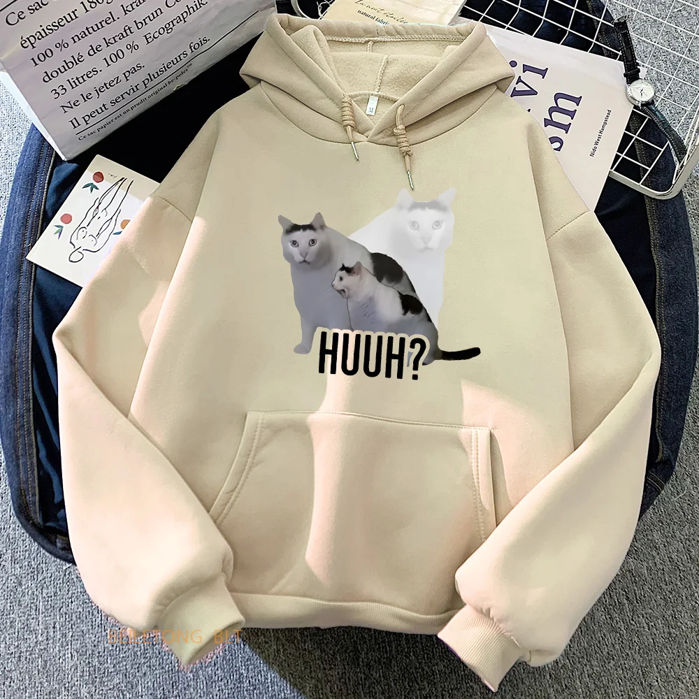 Meme Cats-Sudadera con capucha de manga larga para hombre y mujer, suéter informal de alta calidad con forro polar suave, estampado gráfico Funko